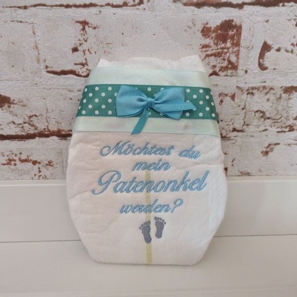 Bestickte Windel Taufen Patenonkel
